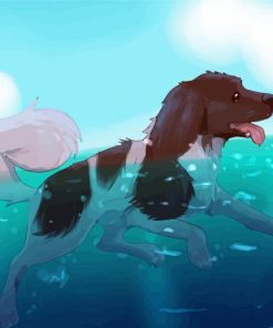 Adorable Dog Swimming Diamond Paintings