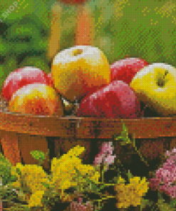 Aesthetic Apple Basket Diamond Paintings