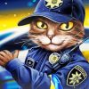 Aesthetic Policeman Cat Diamond Painting