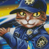 Aesthetic Policeman Cat Diamond Painting