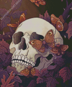 Aesthetic Skull And Butterflies Diamond Painting