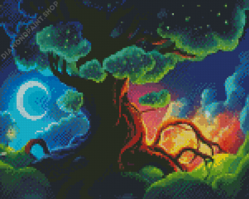 Aesthetic Tree Night And Day Diamond Painting