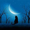 Aesthetic Lonely Cat Silhouette Diamond Painting