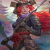 Alone Samurai Girl With Red Hair Diamond Painting