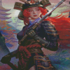 Alone Samurai Girl With Red Hair Diamond Painting
