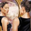 Angelina Jolie facing A Mirror Diamond Paintings