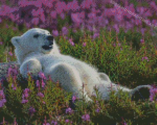 Bear In Lavender Field Diamond Painting