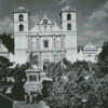 Black And White Iglesia Los Dolores Tegucigalpa Diamond Painting