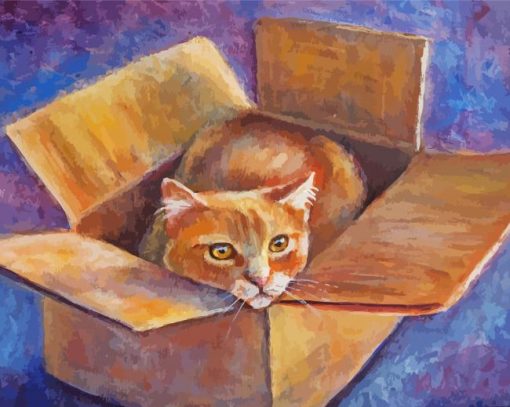 Cat In The Box Diamond Paintings
