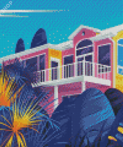 Colorful Illustration House Diamond Painting