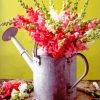 Cool Watering Can With Flowers Diamond Paintings