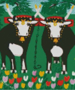 Cows By Maud Lewis Diamond Paintings