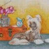 Cute Chinese Crested Dog Diamond Painting