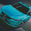 Cyan Honda Integra Car Diamond Painting
