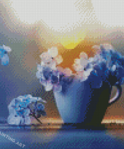 Flowers And Cup Diamond Painting