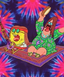 Hippie SpongeBob Stoner Diamond Painting