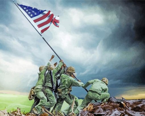 Iwo Jima Flag Raising Diamond Painting