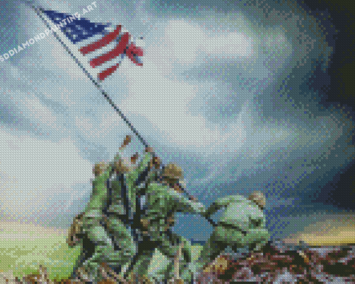 Iwo Jima Flag Raising Diamond Painting