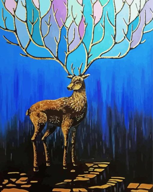 Magic Gold Deer Art Diamond Painting