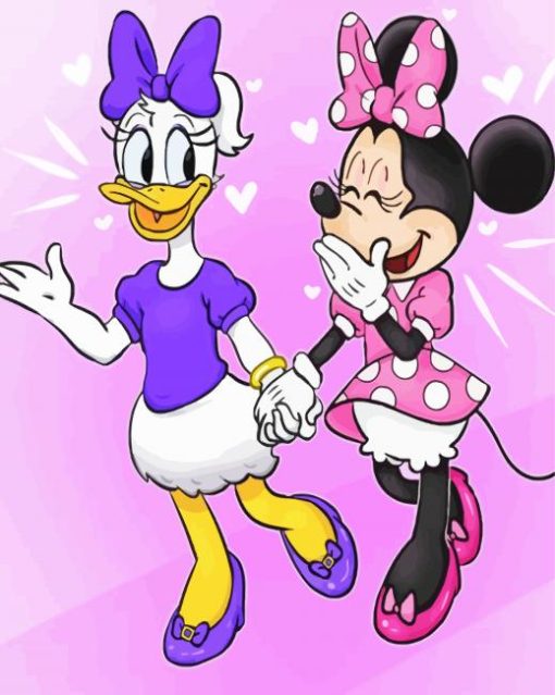 Minnie Mouse And Daisy Art Diamond Painting