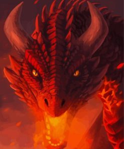 Red Fire Mythical Dragon Diamond Paintings
