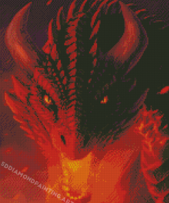 Red Fire Mythical Dragon Diamond Paintings