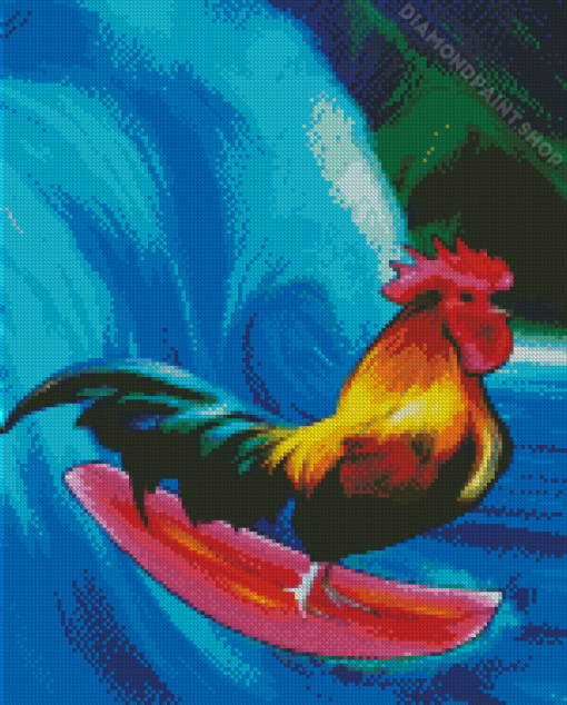 Rooster Surfing Diamond Paintings