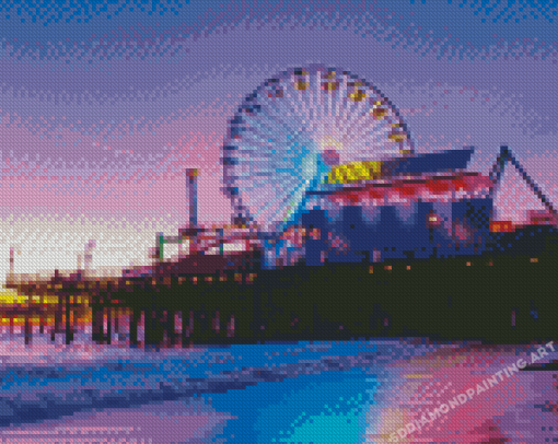Santa Monica Pier At Sunset Diamond Painting