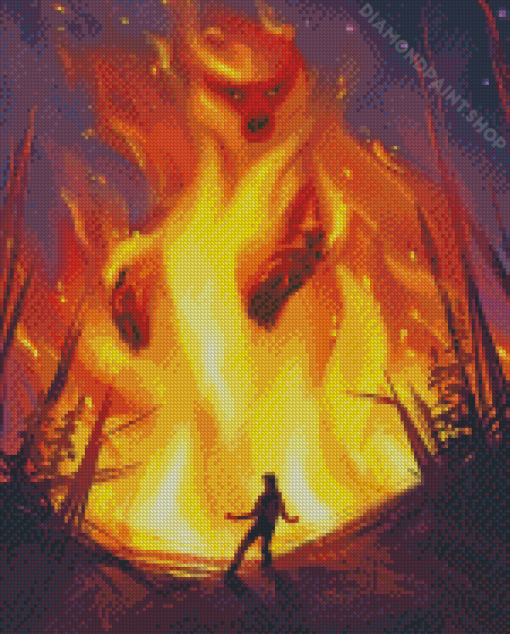 Scary Bear Fire Art Diamond Painting