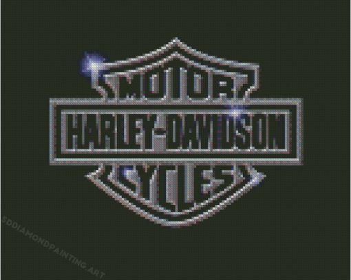Silver Harley Davidson Logo Diamond Paintings