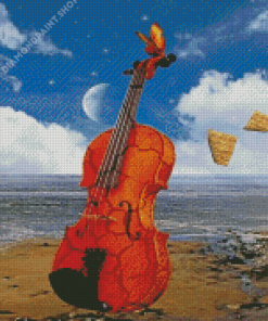 Violin Beach Diamond Painting