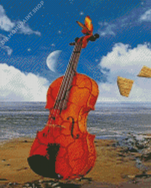 Violin Beach Diamond Painting