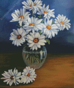 White Daisy In A Vase Diamond Paintings