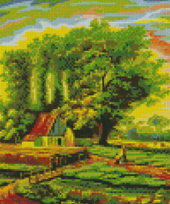 Abstract Countryside Landscape Diamond Painting
