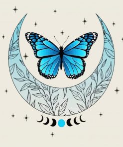 Aesthetic Butterfly And Moon Diamond Painting