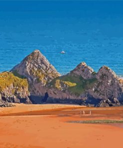 Aesthetic Three Cliffs Bay Swansea Diamond Painting
