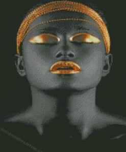 Aesthetic Black And Golden Woman Diamond Painting