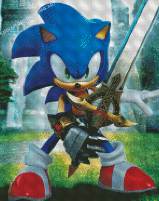 Aesthetic Sonic With Sword Diamond Painting