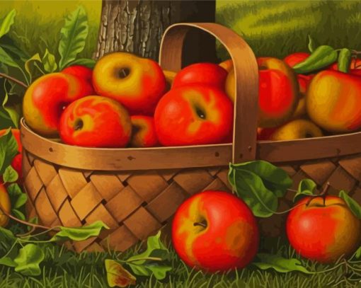 Apple Basket Fruit Diamond Painting