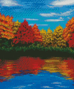 Autumn Lake Art Diamond Painting