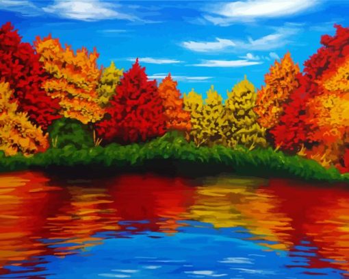 Autumn Lake Art Diamond Painting