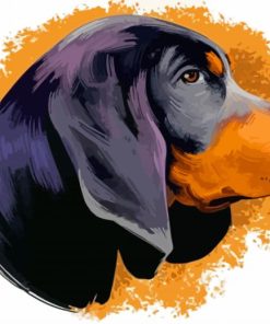 Black And Tan Coonhound Dog Art Diamond Painting