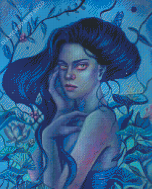 Blue Girl Art Diamond Painting