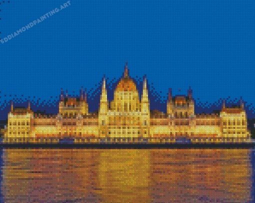 Budapest Parliament In Night Diamond Painting