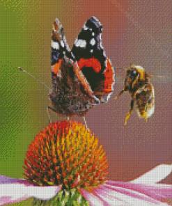 Butterfly And Bee Diamond Painting