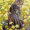 Cat In Field Art Diamond Painting