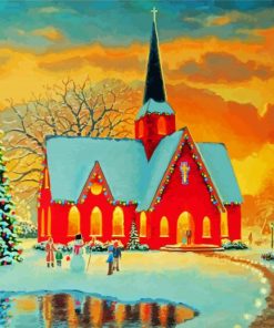 Christmas Church Winter Diamond Painting