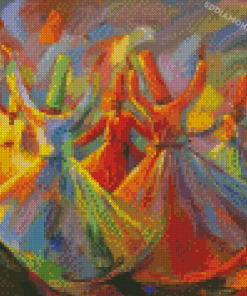 Colorful Whirling Dervishes Diamond Painting