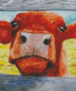 Cute Baby Brown Cow Diamond Painting