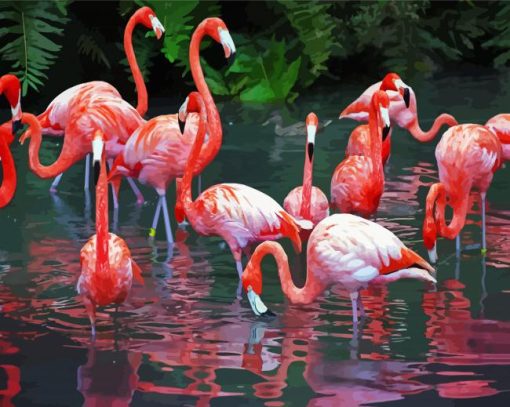 Flamingo Jungle Diamond Painting